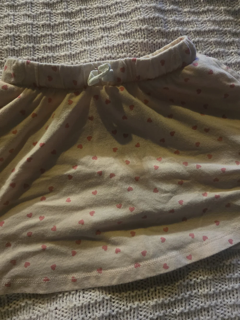 Cat & Jack Cream Skirt with Pink Heart Print